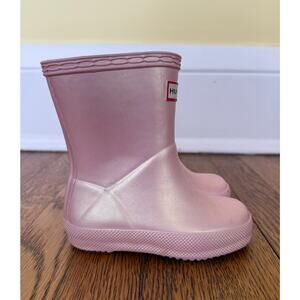 Hunter Girls' Pink Rain Boots Size 5-6 Toddler